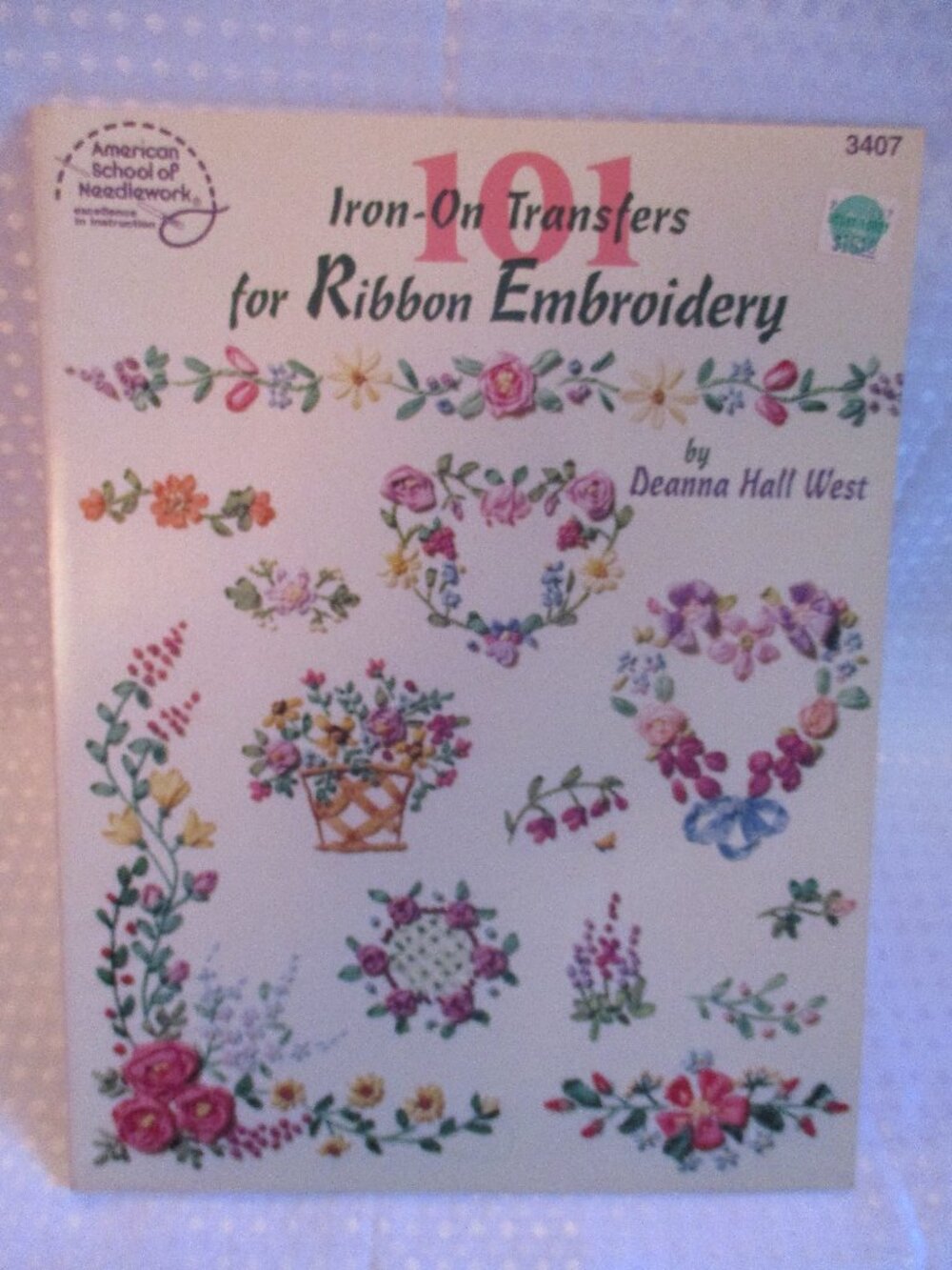 NWT 1995 American School of Needlework 101 Ribbon Embroidery Iron-On Transfers